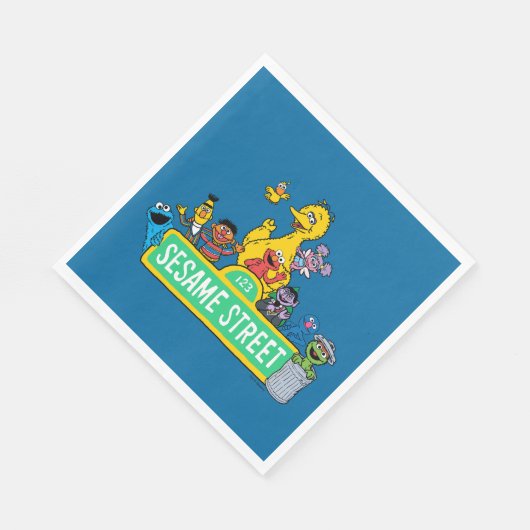 Sesamstraße | Vollfarbige Pals Serviette (Ecke)