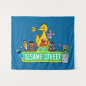 Sesamstraße | Vollfarbige Pals Wandteppich (Vorderseite (Horizontal))