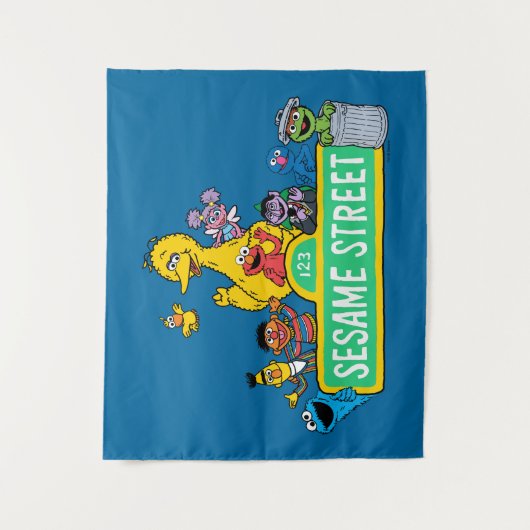 Sesamstraße | Vollfarbige Pals Wandteppich (Vorderseite)