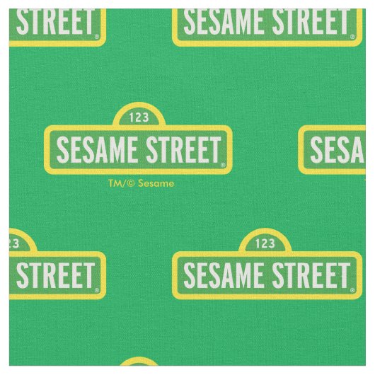 Sesamstraße | Vollfarbiges Logo Stoff (Nahaufnahme)