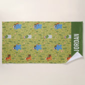 Sesamstraße | Waldland Friends Pattern Strandtuch (Vorderseite)