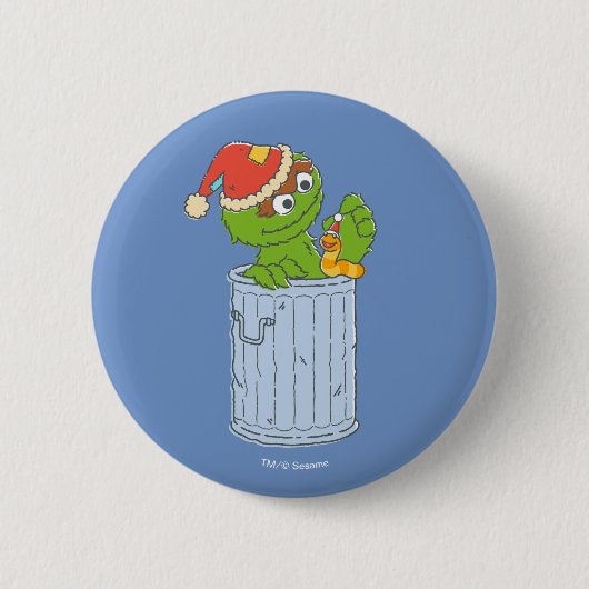 Sesamstraße | Weihnachtsfeiertag Oscar Button (Vorderseite)