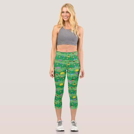Sesamstraße Weihnachtsmuster Capri Leggings (Vorderseite)
