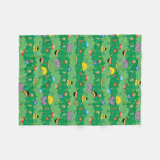 Sesamstraße Weihnachtsmuster Fleecedecke (Vorderseite (Horizontal))