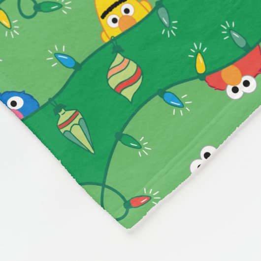 Sesamstraße Weihnachtsmuster Fleecedecke (Ecke)