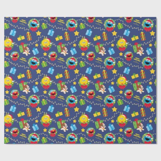 Sesamstraße Weihnachtsmuster Geschenkpapier (Flach)