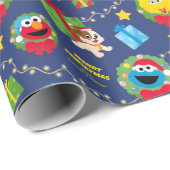 Sesamstraße Weihnachtsmuster Geschenkpapier (Rolleneckpunkt)