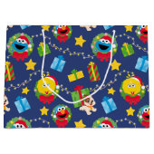 Sesamstraße Weihnachtsmuster Große Geschenktüte (Vorderseite)