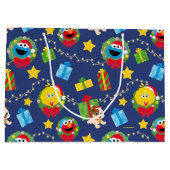 Sesamstraße Weihnachtsmuster Große Geschenktüte (Rückseite)