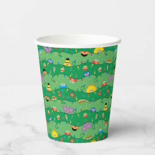 Sesamstraße Weihnachtsmuster Pappbecher (Rückseite)
