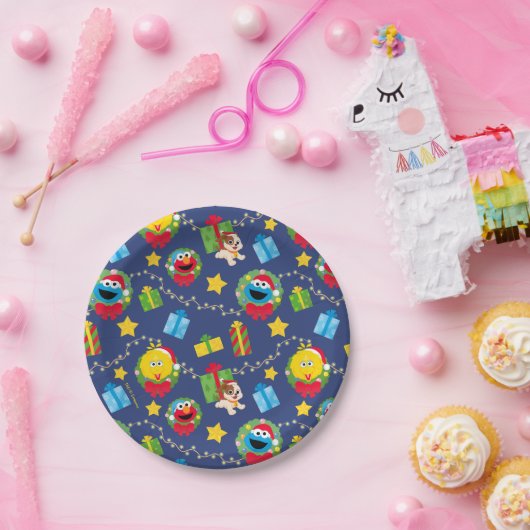 Sesamstraße Weihnachtsmuster Pappteller (Party)