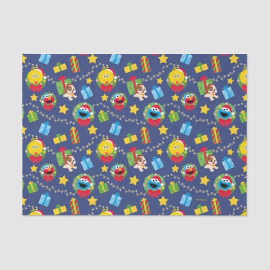 Sesamstraße Weihnachtsmuster Seidenpapier (Vorderseite)