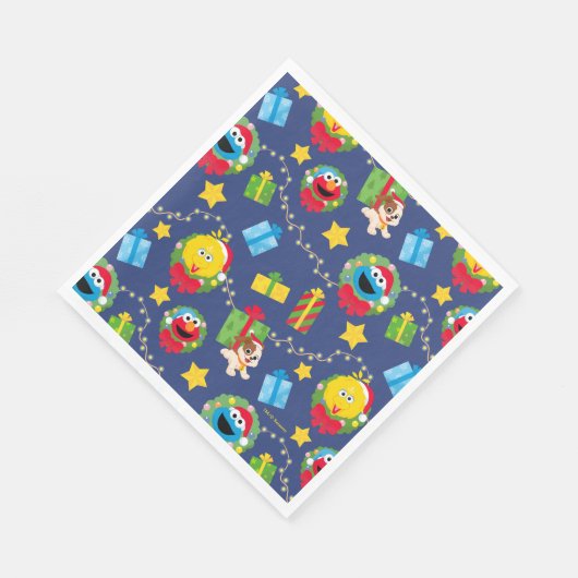 Sesamstraße Weihnachtsmuster Serviette (Ecke)