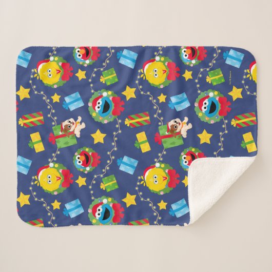 Sesamstraße Weihnachtsmuster Sherpadecke (Vorderseite (Horizontal))