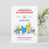 Sesamstraße | Winter Birthday Party Einladung (Stehend Vorderseite)