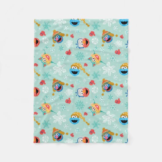Sesamstraße Winter Pattern Fleecedecke (Vorderseite)