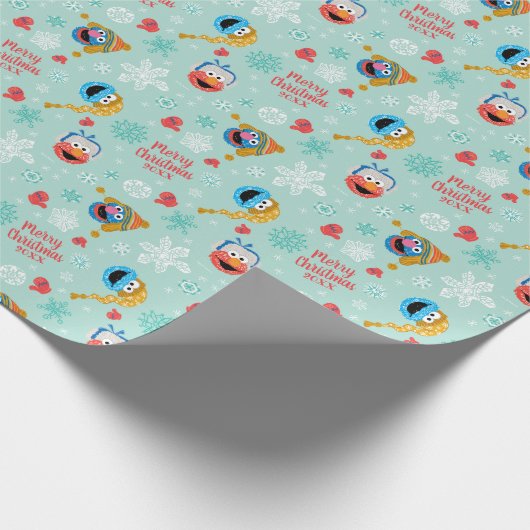 Sesamstraße Winter Pattern Geschenkpapier (Ecke)