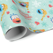 Sesamstraße Winter Pattern Geschenkpapier (Rolleneckpunkt)