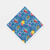 Sesamstraße Winterschneeflockenmuster Serviette (Ecke)