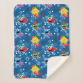 Sesamstraße Winterschneeflockenmuster Sherpadecke (Vorderseite)