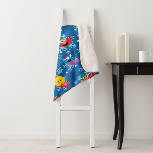 Sesamstraße Winterschneeflockenmuster Sherpadecke (Beispiel)