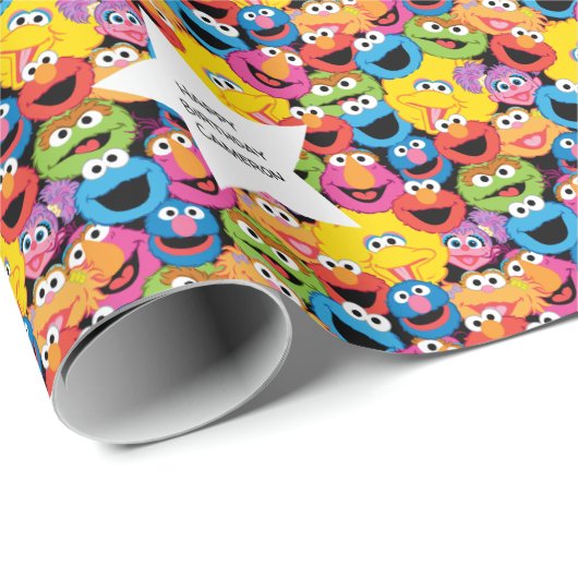 Sesamstraße-Zeichen gegenüber Muster Geschenkpapier (Rolleneckpunkt)