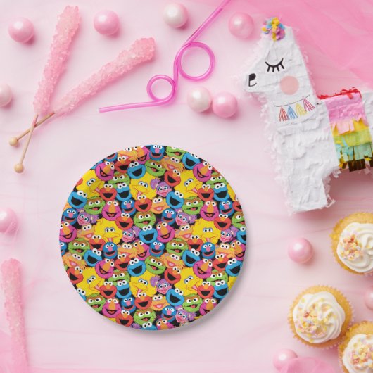 Sesamstraße-Zeichen gegenüber Muster Pappteller (Party)