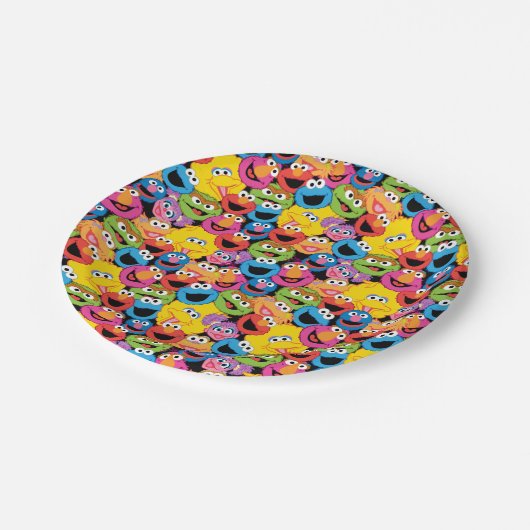 Sesamstraße-Zeichen gegenüber Muster Pappteller (Schrägansicht)