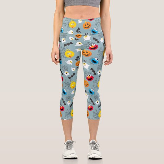 SesamStreet Niedlich Halloween Pattern Capri Leggings (Vorderseite)