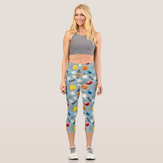 SesamStreet Niedlich Halloween Pattern Capri Leggings (Vorderseite)