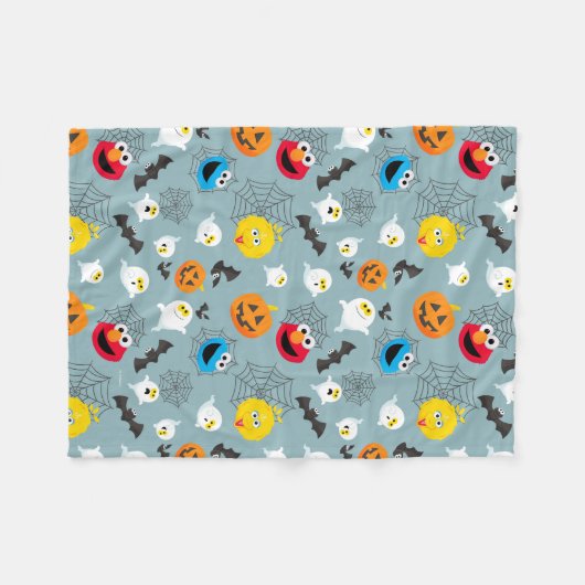 SesamStreet Niedlich Halloween Pattern Fleecedecke (Vorderseite (Horizontal))