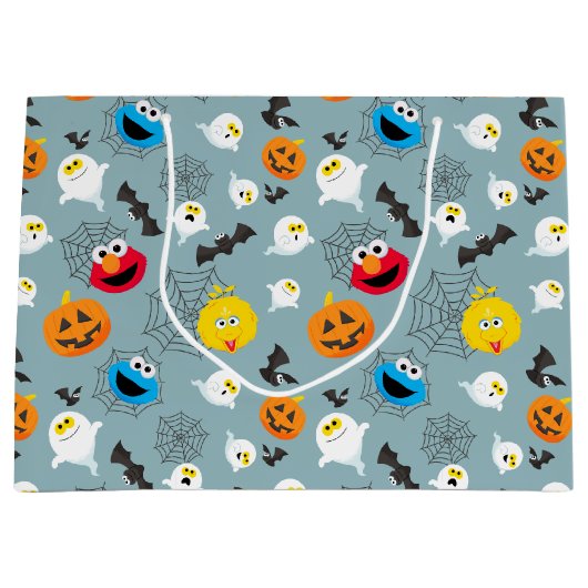 SesamStreet Niedlich Halloween Pattern Große Geschenktüte (Vorderseite)
