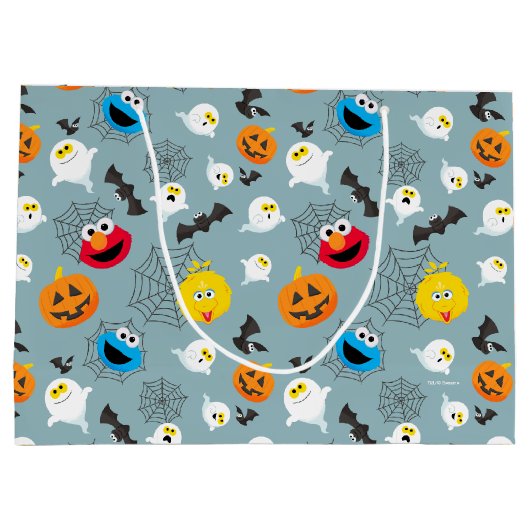 SesamStreet Niedlich Halloween Pattern Große Geschenktüte (Rückseite)