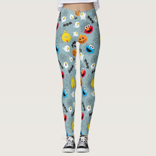 SesamStreet Niedlich Halloween Pattern Leggings (Vorderseite)