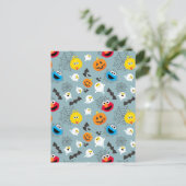 SesamStreet Niedlich Halloween Pattern Postkarte (Stehend Vorderseite)