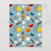 SesamStreet Niedlich Halloween Pattern Postkarte (Vorderseite)
