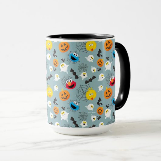 SesamStreet Niedlich Halloween Pattern Tasse (VorderseiteRechts)