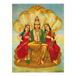 Sesha Narayana, König von Nagas von Raja Ravi Varm Fotodruck