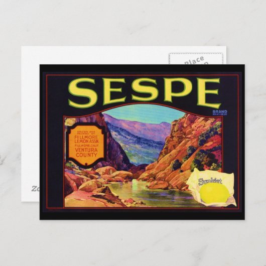 Sespe Lemons Postkarte (Vorne/Hinten)