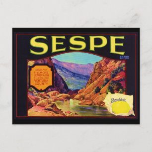 Sespe Zitronen Postkarte