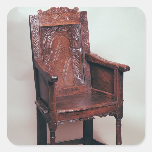 Sessel mit Rücken und Boxseiten Quadratischer Aufkleber (Vorderseite)