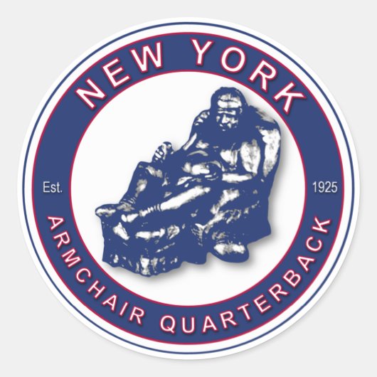 Sessel Quarterback - New York Football Runder Aufkleber (Vorderseite)
