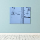 Sessellift, gefroren leinwanddruck (Insitu (Holzboden))