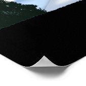 Sessellift voll von Skifahrern Poster (Ecke)