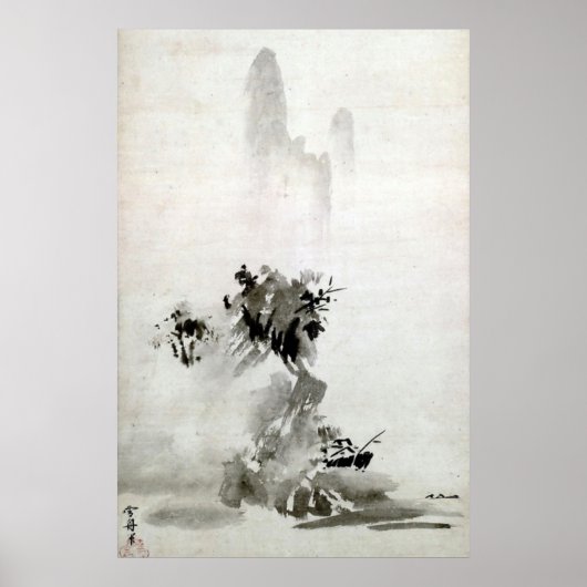 Sesshu Toyo Haboku - Landschaft Sansui Poster (Vorne)