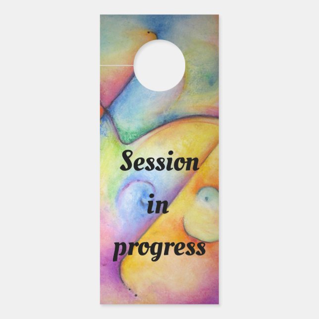 "Session in progress" Zeichen für Ihre Tür. Türanhänger (Vorderseite)