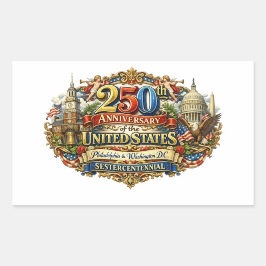 SESTERCENTENNIAL RECHTECKIGER AUFKLEBER (Vorderseite)