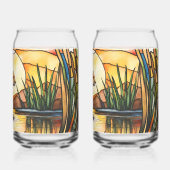 Set 0f 2 Cheetah im Stile von Hartglas Dosenglas (Rückseite)