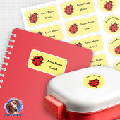 Set - 12 Namensaufkleber Marienkäfer - gelb | Aufkleber