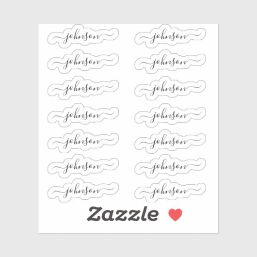 Set 14 - Name des benutzerdefinierten, eleganten S Aufkleber (Blatt)